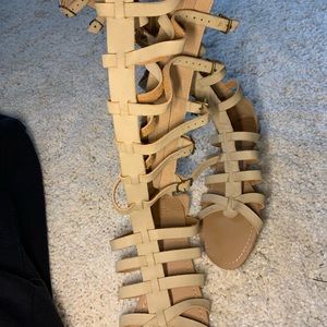 Tan gladiator sandals